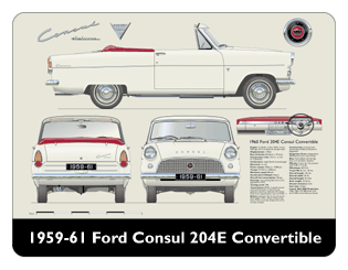 Ford Consul 204E Convertible 1959-62 Mouse Mat